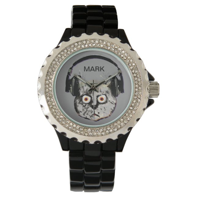 Reloj De Pulsera dj de gato personalizado (Anverso)