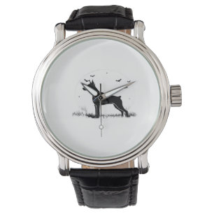 Reloj De Pulsera Dóberman Pinscher Perro � Silueta de Luna de Hallo