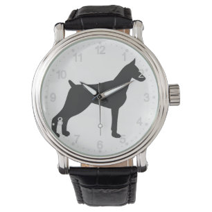 Reloj De Pulsera Doberman Pinscher Silhouette