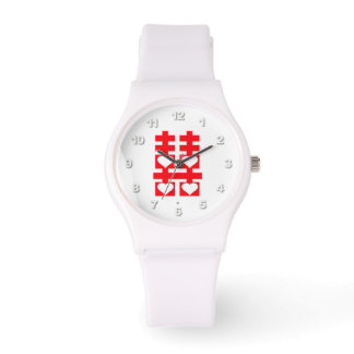 Reloj De Pulsera Doble Felicidad Amor Número de Corazón Blanco Watc