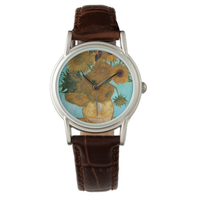 Reloj De Pulsera Doce girasoles en una bolsa (pintura de vida fija) (Anverso)