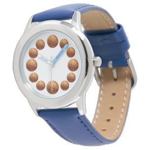 Reloj De Pulsera Doce Naranjas de baloncesto, Kids Leather Watch,
