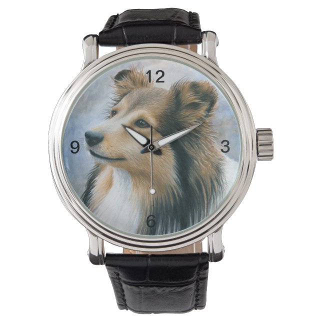 Reloj De Pulsera Dog 122 Sheltie Collie (Anverso)
