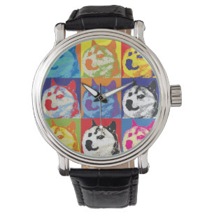 Reloj De Pulsera Dogecoína de arte pop