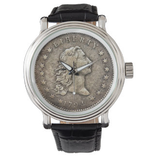 Reloj De Pulsera Dólar plateado de pelo flotante de 1794 - Watch