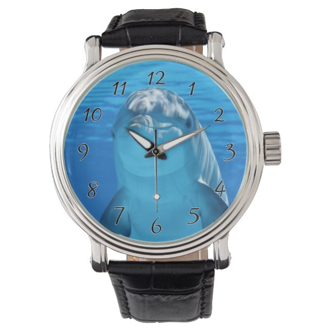 Reloj De Pulsera Dolphin Bottlenose mira la cámara bajo el agua (Anverso)