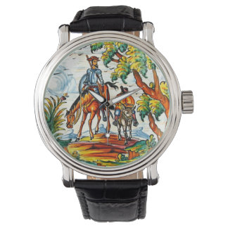 Reloj De Pulsera Don Quijote Cervantes Arte Antiguo Majólico