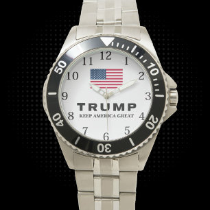 Reloj De Pulsera Donald Trump 2024 mantiene la gran bandera de Esta