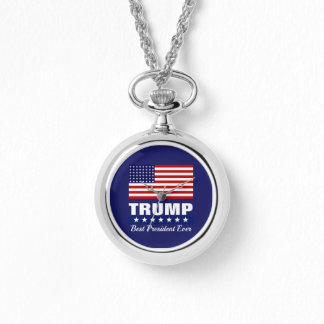 RELOJ DE PULSERA DONALD TRUMP BEST PRESIDENT EVER NECKLACE WATCH