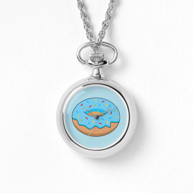 Reloj De Pulsera Donut de escarcha azul con Personalizado Sprinkles (Anverso)