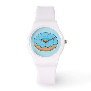 Reloj De Pulsera Donut de escarcha azul con Personalizado Sprinkles
