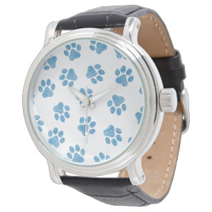 Reloj De Pulsera Doodle Paws, Patas de Perro, Patas Azules