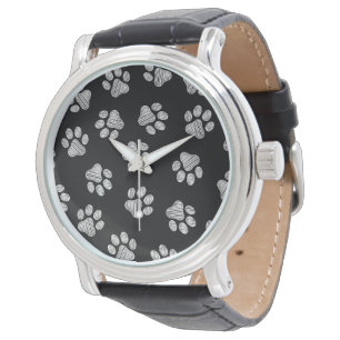 Reloj De Pulsera Doodle Paws, patas de perro, patas blancas