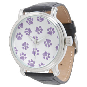 Reloj De Pulsera Doodle Paws, Patas de Perro, Patas Moradas