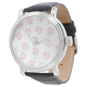 Reloj De Pulsera Doodle Paws, Patas de Perro, Patas Rosa Bebé