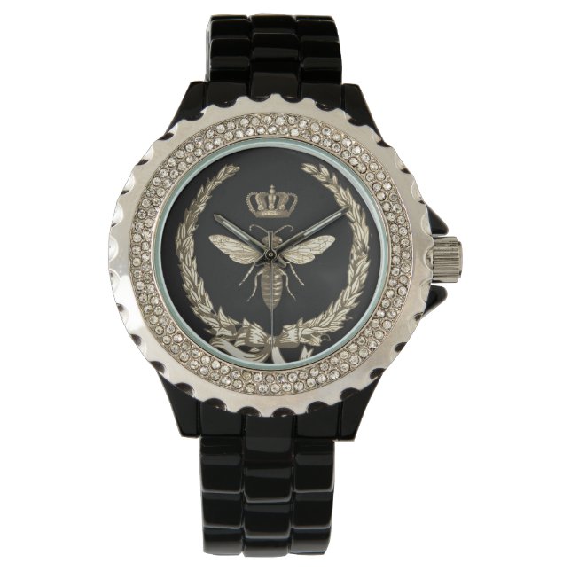 Reloj De Pulsera Dorada Reina de Oro Abeja Cocina de granja frances (Anverso)