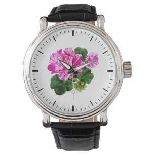 Reloj De Pulsera Dos alemanes rayados rosados y blancos