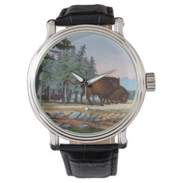 Reloj De Pulsera Dos bueyes salvajes. Litografía coloreada