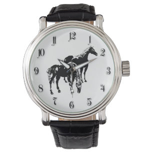 Reloj De Pulsera Dos caballos negros