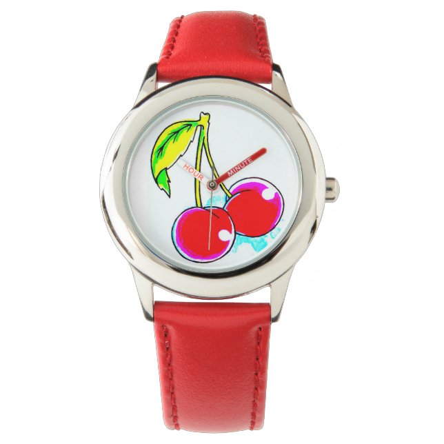 Reloj De Pulsera dos cerezas rojas (Anverso)