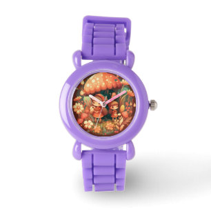 Reloj De Pulsera Dos elefantes lindos bajo hongos