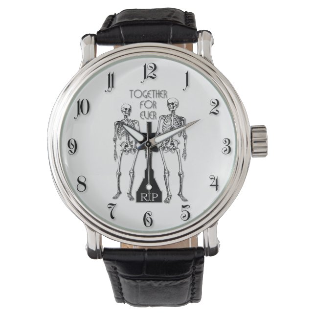 Reloj De Pulsera Dos esqueletos enamorados (Anverso)