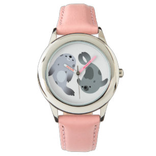 Reloj De Pulsera Dos focas arpísticas de dibujos animados lindas y 