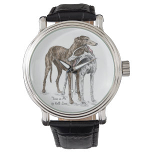 Reloj De Pulsera Dos Greyhound Friends Dog Art