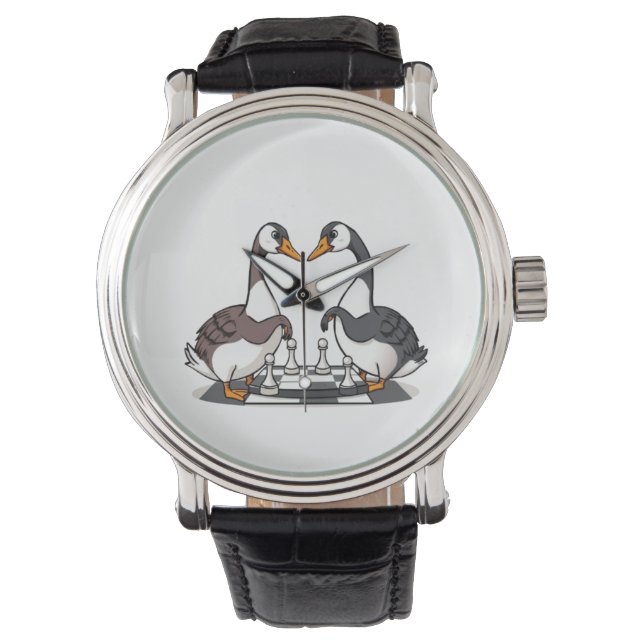 Reloj De Pulsera Dos juegos de ajedrez en Geese (Anverso)
