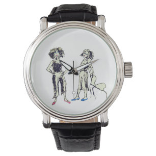 Reloj De Pulsera Dos mujeres representadas con el pelo rizado