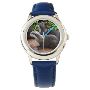 Reloj De Pulsera Dos Nueces Hambrientas Esperando Pescado,