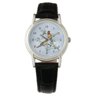 Reloj De Pulsera Dos pájaros en la rama florida del árbol,