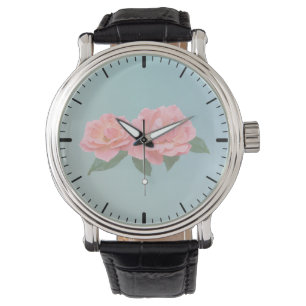 Reloj De Pulsera Dos rosas rosadas Delicadas