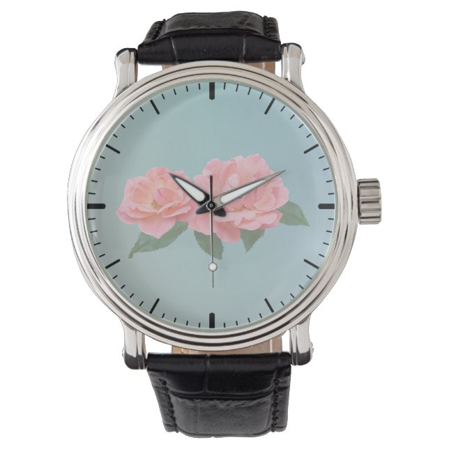 Reloj De Pulsera Dos rosas rosadas Delicadas (Anverso)