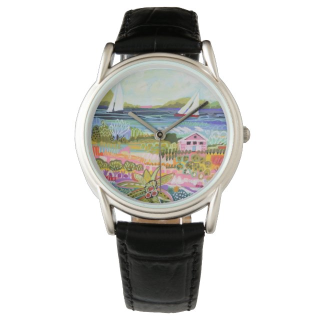 Reloj De Pulsera Dos veleros y cabaña (Anverso)