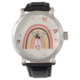 Reloj De Pulsera Dots de polka arcoiris y colores neutrales del Boh