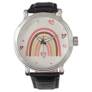 Reloj De Pulsera Dots de polka arcoiris y colores neutrales del Boh