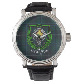Reloj De Pulsera Douglas Scottish Clan Tartan & Crest
