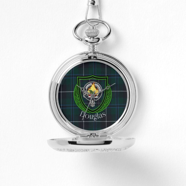 Reloj De Pulsera Douglas Scottish Clan Tartan & Crest (Anverso)