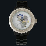Reloj De Pulsera Dove, Tallit y Menorah Watch<br><div class="desc">Este impresionante reloj Diamante de imitación muestra nuestro hermoso diseño que incorpora el Magen David,  Dave,  Tallit & Menorah.</div>