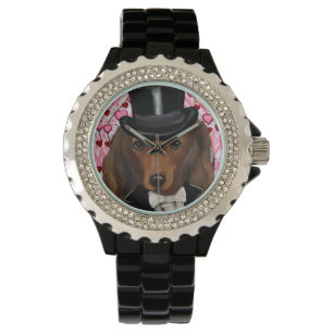 Reloj De Pulsera Doxie Rojo de Pelo Largo 