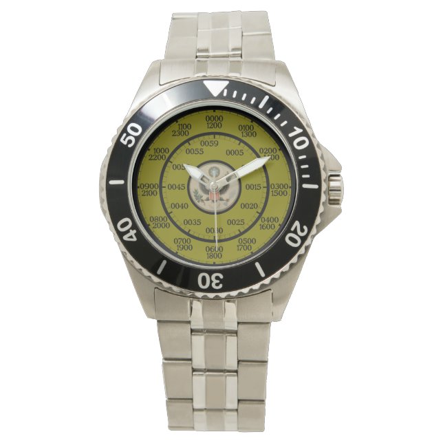 Reloj De Pulsera Drab de tiempo militar Americana Verde (Anverso)