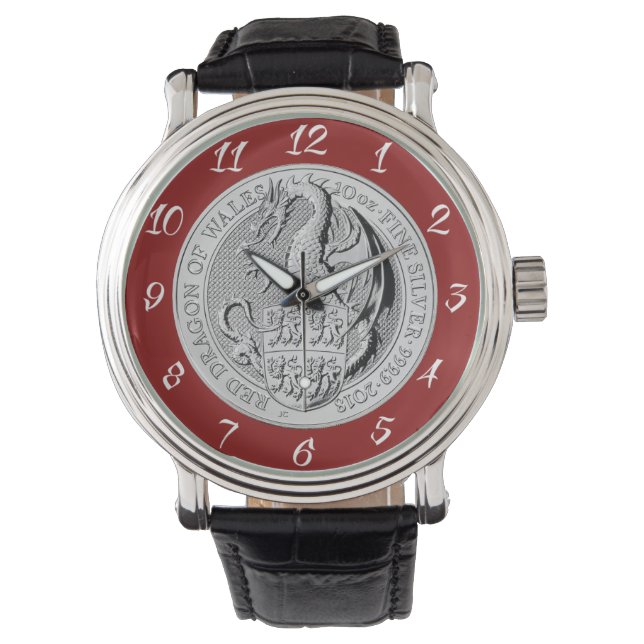 RELOJ DE PULSERA DRAGIO ROJO DE LA MONEDA DE GALES (Anverso)