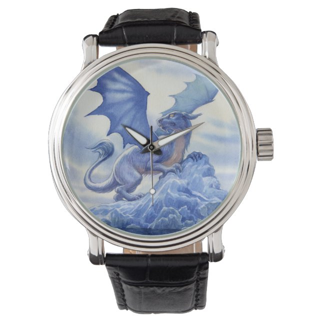 Reloj De Pulsera Dragón azul en una cima de montaña (Anverso)