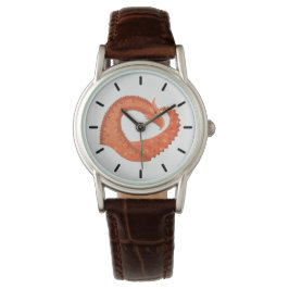 Reloj De Pulsera dragón cardíaco naranja sobre blanco