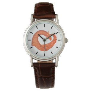 Reloj De Pulsera dragón cardíaco naranja sobre blanco