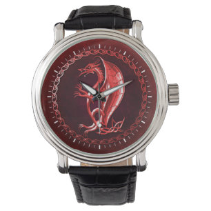 Reloj De Pulsera Dragón céltico rojo
