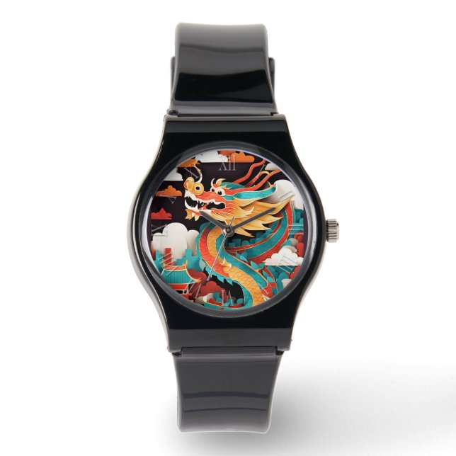 Reloj De Pulsera Dragón chino de Año Nuevo de Año Zodiaco Cumpleaño (Anverso)