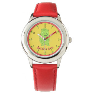 Reloj De Pulsera Dragón de dinosaurio verde agudo