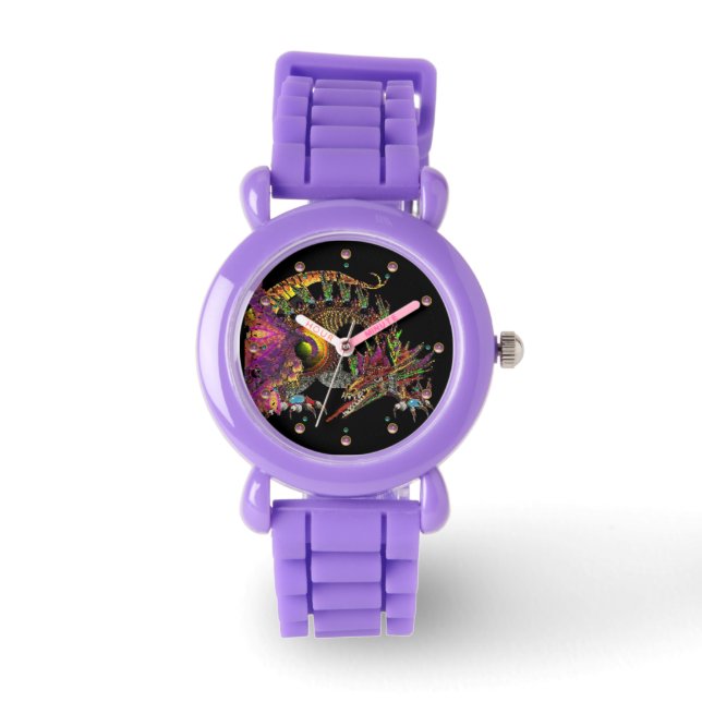 RELOJ DE PULSERA DRAGÓN DE DRAGÓN/FANTASÍA EN ORO Y NEGRO (Anverso)